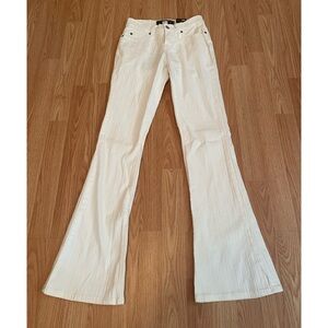 Rave Cream Flare Wide Leg Jeans